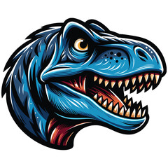 Fototapeta premium Dinosaur head mascot vector illustration on white background 