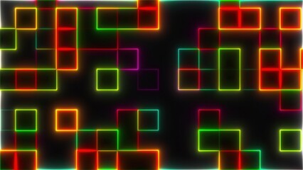 Obraz premium Abstract lines form squares. Computer generated 3d render