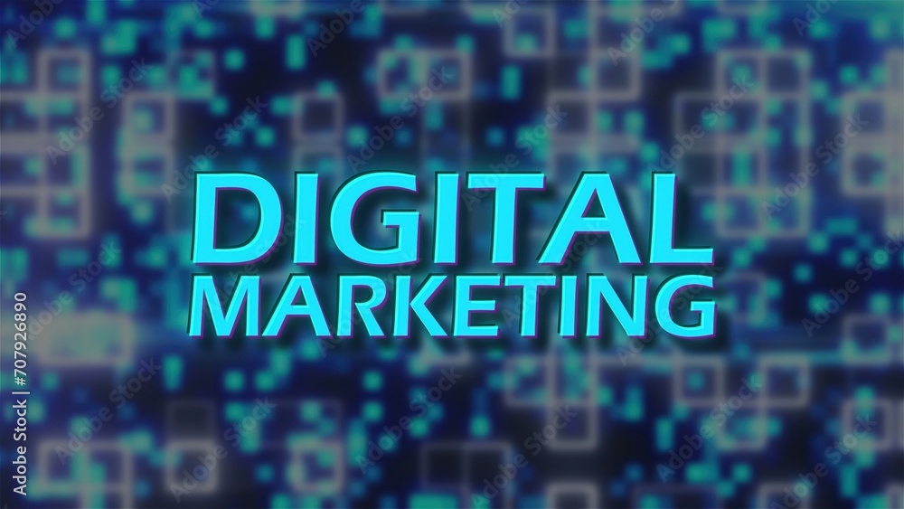 Aufkleber digital marketing text. computer generated 3d render