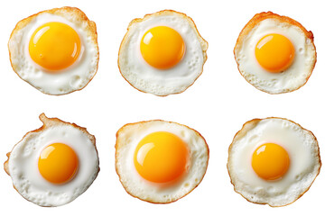 Set of Fried Egg isolated on transparent background