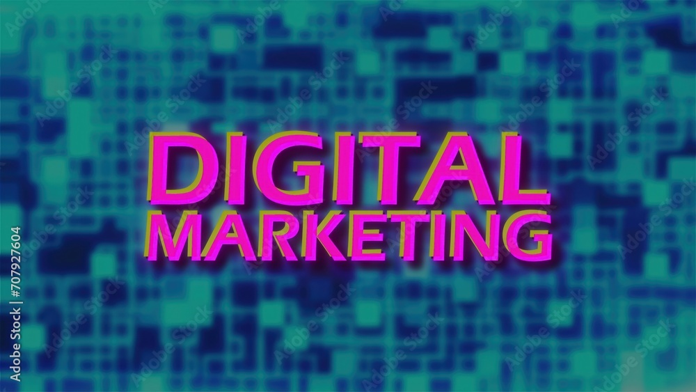 Poster digital marketing text. computer generated 3d render