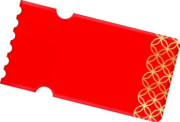 Chinese red coupon decoration clip art for Chinese new year concept