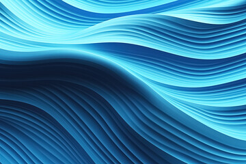3d blue abstract wavy background. Generative Ai