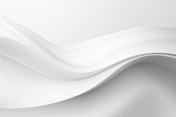 White abstract background with smooth wavy lines. Generative Ai