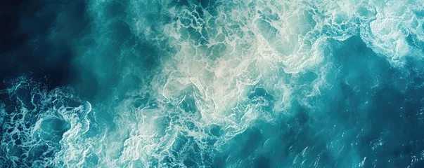 Fotobehang Calm blue waters. Panorama of blue clean ocean water surface © BraveSpirit