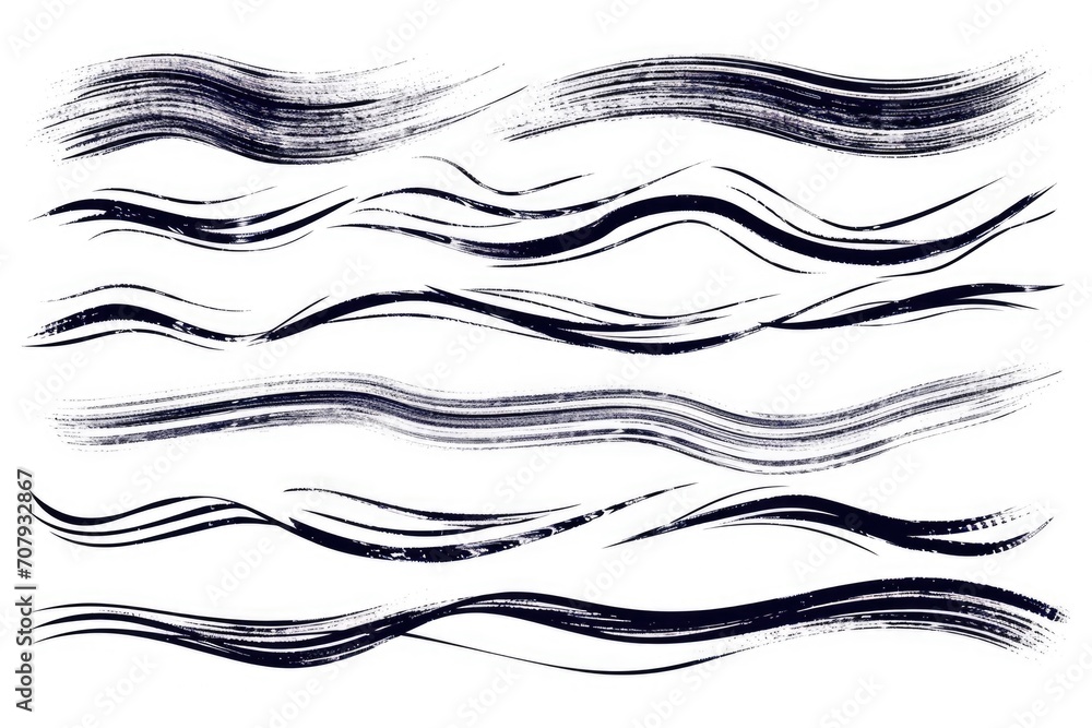 Aufkleber A set of black brush strokes on a white background. This versatile image can be used for various design projects