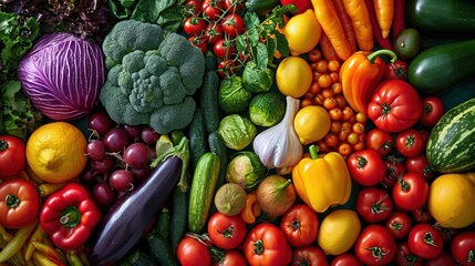 Vibrant display of organic produce fresh and rich in color