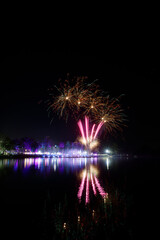 Beautiful fireworks in The Lake	
