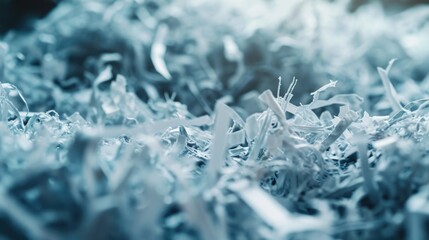 A detailed view of a pile of shredded paper. Ideal for illustrating concepts such as destruction, recycling, or confidentiality.