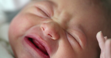 Cute newborn baby infant crying