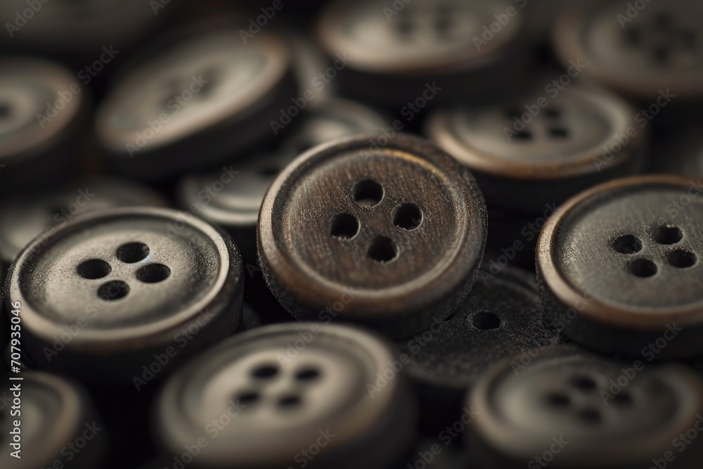 Poster A close-up view of a bunch of buttons. This versatile image can be used for various projects