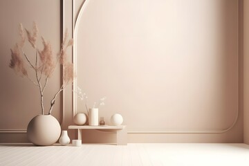 minimalist elegant nature tone scandinavian podium background 8k