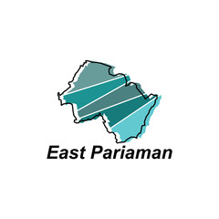East Pariaman map. vector map of Indonesia Country colorful design, illustration design template on white background