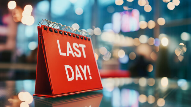 On the red calendar, it reads "Last day," signifying the end and the beginning of a new cycle.






