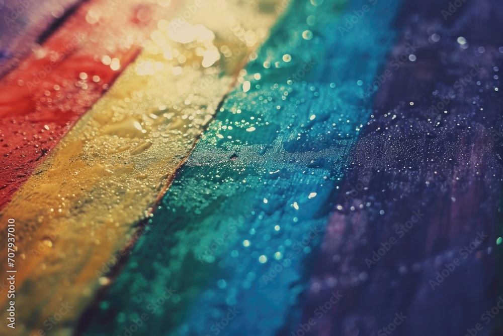 Poster Close up of a rainbow colored cloth. Perfect for adding a pop of color to any project or design