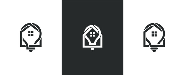 Smart Home Bulb Light House Logo Concept symbol icon sign Element Design. Real Estate, Realtor, Mortgage Logotype. Vector illustration template