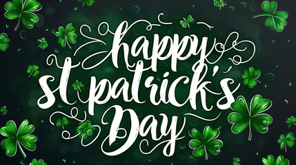 Saint Patrick's Day Holiday Card, Greetings Card, Clover background. Ai Generated 