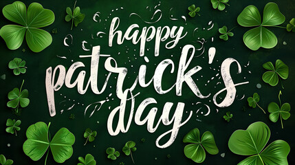 Saint Patrick's Day Holiday Card, Greetings Card, Clover background. Ai Generated 