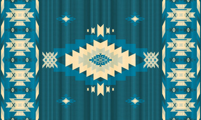 American tribal ethnic native pattern.Traditional Navajo,Aztec,Apache,Southwest and Mexican style fabric pattern.Abstract vector motifs pattern.For fabric,clothing,blanket,carpet,woven,wrap,decoration - obrazy, fototapety, plakaty