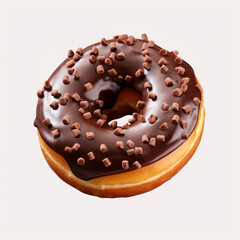 top view photography of a donut isolated on a transparent background created with Generative Ai