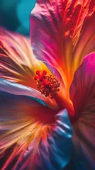 Photo sur Plexiglas Photographie macro A captivating macro close-up, revealing the vibrant hues and intricate details of a mesmerizing flower