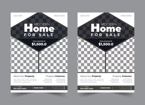 Vector eps real estate flyer template design	