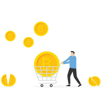 Businessman wait for the stock market to be hit by a big price cut, Vector illustration in flat style


