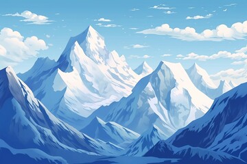 Abstract illustration of snowy mountain range AI Generated