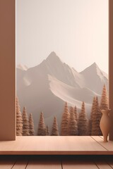 minimalist elegant nature tone scandinavian stage background 8k.