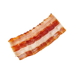 cooked bacon, isolated, white and transparent background