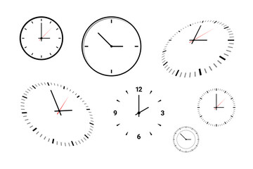 Vector set of clock icon. Different types of clocks.