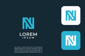 initial letter N logo design template element