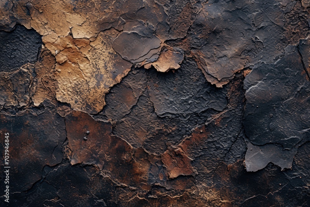 Poster a close-up shot of a cracked wall with peeling paint. perfect for adding texture and character to yo