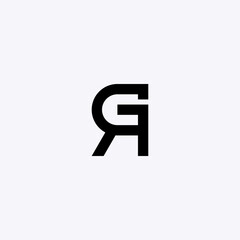 GR monogram logo contemporary style with - black and white