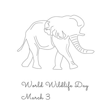 single line art of World Wildlife Day suitable for World Wildlife Day enjoy.