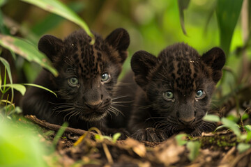 Curious Panther cubs
