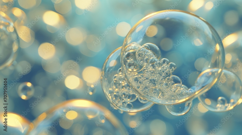 Poster Bubbles floating in the air, perfect for adding a touch of whimsy to your designs