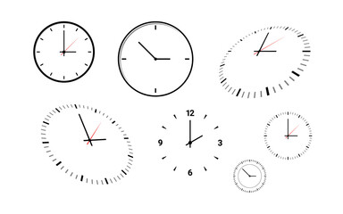 Set of clock icon transparent background.