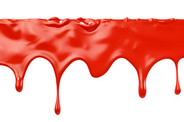 Fototapeta premium Red ketchup or red liquid sause splash isolated on transparent background