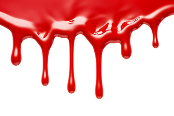 Red ketchup or red liquid sause splash isolated on transparent background