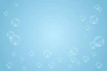 Fototapeta na wymiar Blue Water Bubble Pattern Abstract Background. Modern Wallpaper. Valentines Banner. Frame. Vector Illustration. Bokeh 
