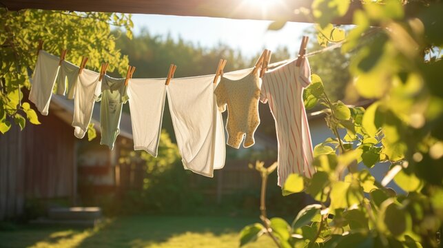 laundry is dried in the hot sun