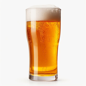 photography of a glass of beer isolated on a transparent background created with Generative Ai