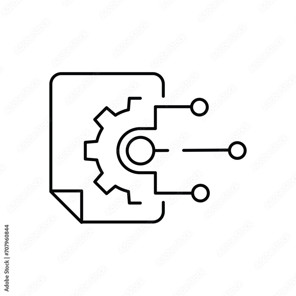 Aufkleber document, spine, circles, lines. the concept is a multifunctional technology for processing, structu