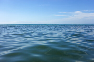 sea and sky. blue sea water. calm sea