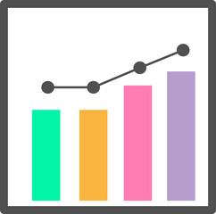 Business Chart Icon: Vector Symbol for Growth and Data Graphic Pictogram. Illustration of Infographic Design Image.