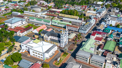 Paramaribo cathedral from above
