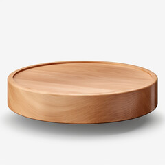 photography of a wooden round podium for product presentation isolated on a transparent background created with Generative Ai