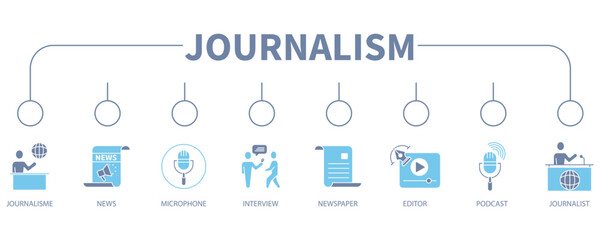 Journalism banner web icon vector illustration concept