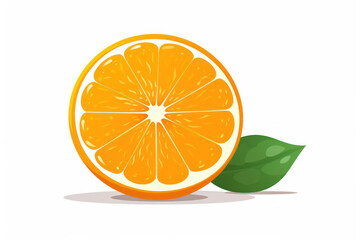 Freshly Sliced Orange Citrus: A Juicy, Ripe, and Vibrant Illustration of Nature's Delightful Vitamin C Source, Surrounded by Green Leaves against a Tropical Background